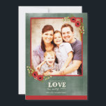 Floral kerstfotokaart Chalkboard Feestdagenkaart<br><div class="desc">Een kerstfotokaart met een  bloemontwerp op een achtergrond van het kartonnen type. Bezoek het Fresh Paperie Blog voor meer informatie >>https://freshpaperie.blogspot.com</div>