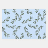 Floral kerstgroet mistletoe en dennenwortel inpakpapier vel (Voorkant 3)