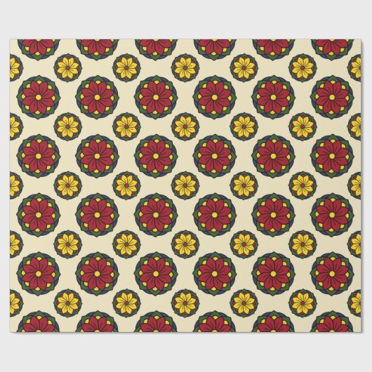 Floral kerstinpakpapier cadeaupapier (Vlak)