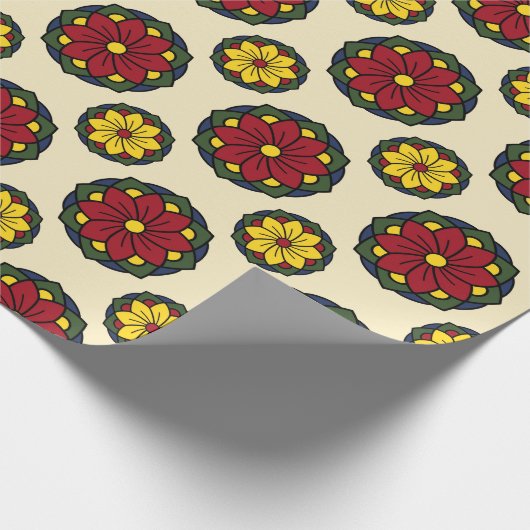 Floral kerstinpakpapier cadeaupapier (Hoek)