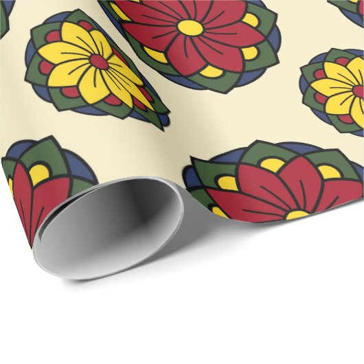 Floral kerstinpakpapier cadeaupapier (Rol Hoek)