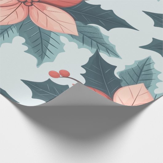 Floral kerstinpakpapier cadeaupapier (Hoek)