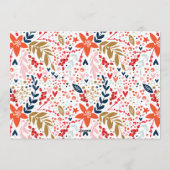 Floral Kerstmis  feestdag Kaart (Achterkant)