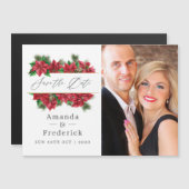 Floral Kerstmis Geometric Wedding Save the Date Magnetische Uitnodiging (Voorkant / Achterkant)