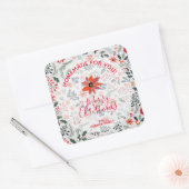Floral Kerstmis Homemade Cookie Holiday Baking Vierkante Sticker (Envelop)
