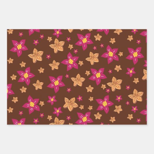 Floral Kerstmis Inpakpapier Vel (Voorkant 3)