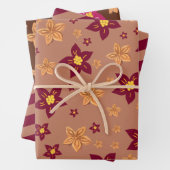 Floral Kerstmis Inpakpapier Vel (In situ)