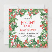 Floral kerstmis op feestdag kaart (Voorkant)