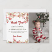 Floral Kerstmis Verjaardag Dank u kaart Foto (Voorkant)