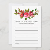 Floral Kerstmis Vrijgezellenfeest Advice for Bride Kaart (Voorkant)