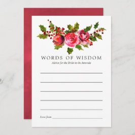 Floral Kerstmis Vrijgezellenfeest Advice for Bride Kaart