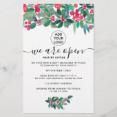 Floral kerstprijzen logo We zijn open Flyer (Voorkant)