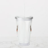 Floral kerstrenrendiernaam acryl drinkbeker (Rechts)