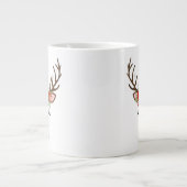 Floral kerstrenrendiernaam grote koffiekop (Voorkant)