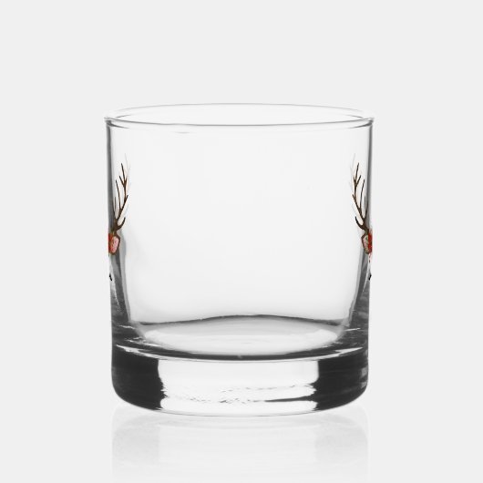 Floral kerstrenrendiernaam whisky glas (Rechts)