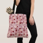 Floral kerstroos canvas tas (Dichtbij)