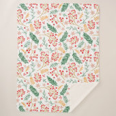 Floral kerstSherpa Blanket Sherpa Deken (Voorkant)
