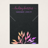 Floral Ketting Black Jewelry Display Card. Visitekaartje (Voorkant)