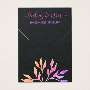 Floral Ketting Black Jewelry Display Card. Visitekaartje