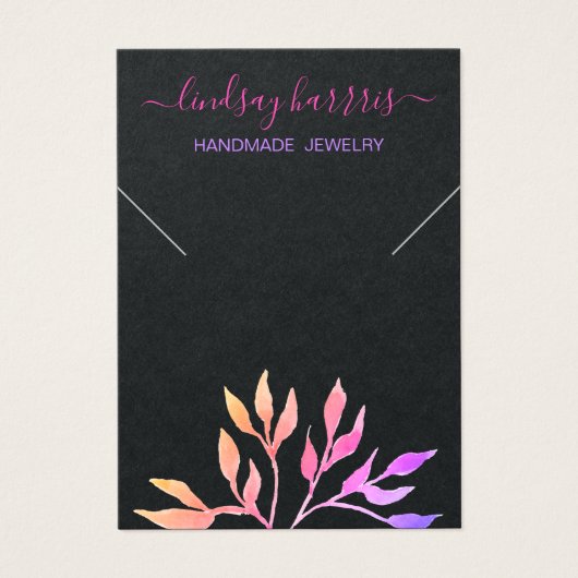 Floral Ketting Black Jewelry Display Card. Visitekaartje (Voorkant)