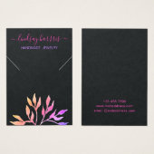 Floral Ketting Black Jewelry Display Card. Visitekaartje (Voorkant /achterkant)