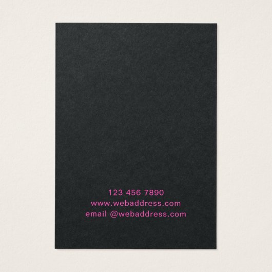 Floral Ketting Black Jewelry Display Card. Visitekaartje (Achterkant)
