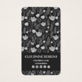 Floral Ketting Oorbel Zwart Sieraden Display Kaart (Achterkant)