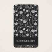 Floral Ketting Oorbel Zwart Sieraden Display Kaart (Voorkant)