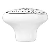 Floral-Keulen-witte  parfumerieën Keramische Knop (Zijkant)