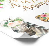 Floral keurt een bordje van de partij voor wilde d poster (Hoek)