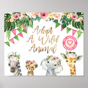 Floral keurt een bordje van de partij voor wilde d poster