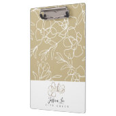 Floral Khaki gepersonaliseerd klembord (Links)