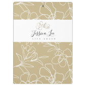 Floral Khaki gepersonaliseerd klembord (Achterkant)