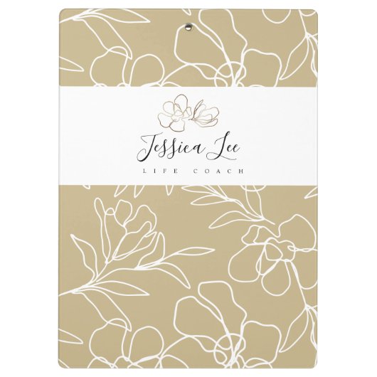 Floral Khaki gepersonaliseerd klembord (Achterkant)