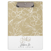 Floral Khaki gepersonaliseerd klembord (Voorkant)