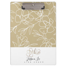 Floral Khaki gepersonaliseerd klembord