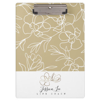 Floral Khaki gepersonaliseerd klembord