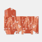 Floral Kimono Pattern Coral Bedankdoosjes (Uitgevouwen)