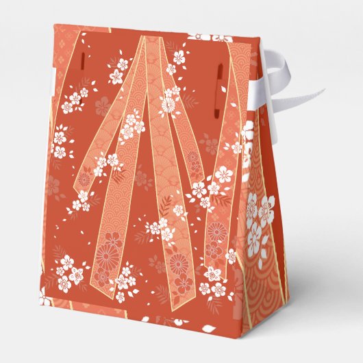 Floral Kimono Pattern Coral Bedankdoosjes (Achterkant)