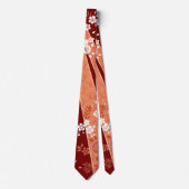 Floral Kimono Pattern Coral Stropdas (Voorkant)