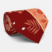 Floral Kimono Pattern Coral Stropdas (Opgerold)