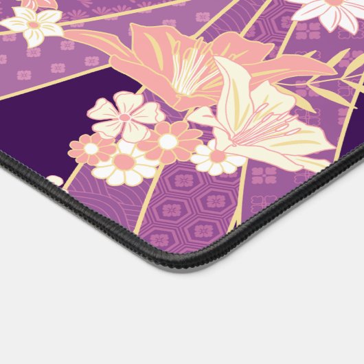 Floral Kimono Pattern Violet Bureaumat (Hoek)