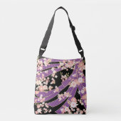 Floral Kimono Pattern Violet Crossbody Tas (Voorkant)