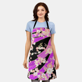 Floral Kimono Pattern Violet Pink Schort