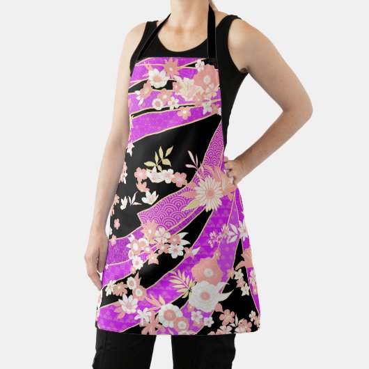 Floral Kimono Pattern Violet Pink Schort (Insitu)