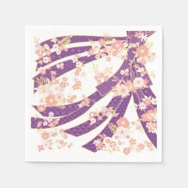 Floral Kimono Pattern Violet Servet
