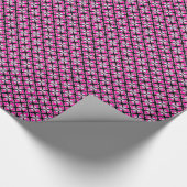 Floral kimono print, fuchsia roze en zwart cadeaupapier (Hoek)