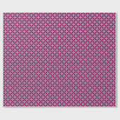 Floral kimono print, fuchsia roze en zwart cadeaupapier (Vlak)