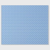 Floral kimono print, indigo en pastelblauw cadeaupapier (Vlak)