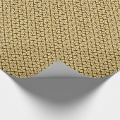 Floral kimono print, karamel en chocoladebruin cadeaupapier (Hoek)